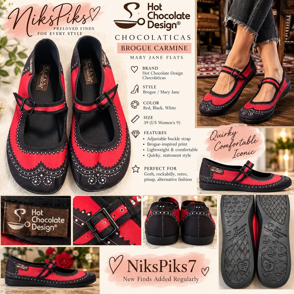 Hot Chocolate Design Chocolaticas Brogue Carmine Mary Jane Shoes Size 39 US 9